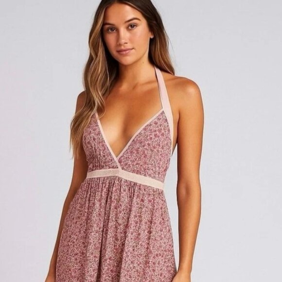 Moda International Y2K Floral Tiered Maxi Halter Dress Sz XS-S Elevenses Magazin - Picture 15 of 15